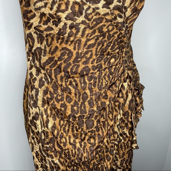 Vintage Gillian Leopard Ruched Midi Dress - Picture 7 of 10